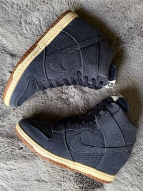 Nike Denim Sky Hi Gum Wedge Sneakers Athleisure Streetwear Y2K Vintage